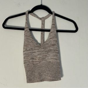 Full Tilt Beige Sweater Cami Crop Top